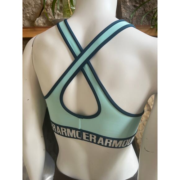 Under Armour Blue Compression Racerback Sports Bra Women's Size M - Picture 3 of 4